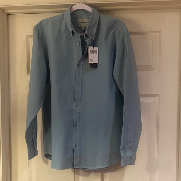 Carhartt WIP Other - Carhartt WIP LS Bolton Button Down Light Frosted Blue Casual Shirt Sz L.  NWT